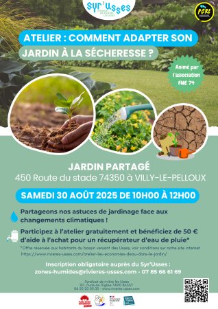 Atelier à VILLY-LE-PELLOUX le 30 août 2025 : Comment adapter son jardin à la sécheresse ?